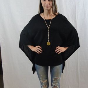 womans black poncho one size fits most